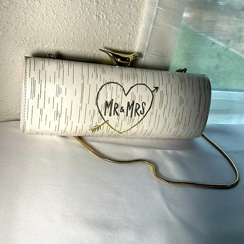 Kate Spade Wedding Belles Clutch/Shoulder Bag Mr & Mrs Purse - Picture 2 of 6